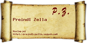Preindl Zella névjegykártya